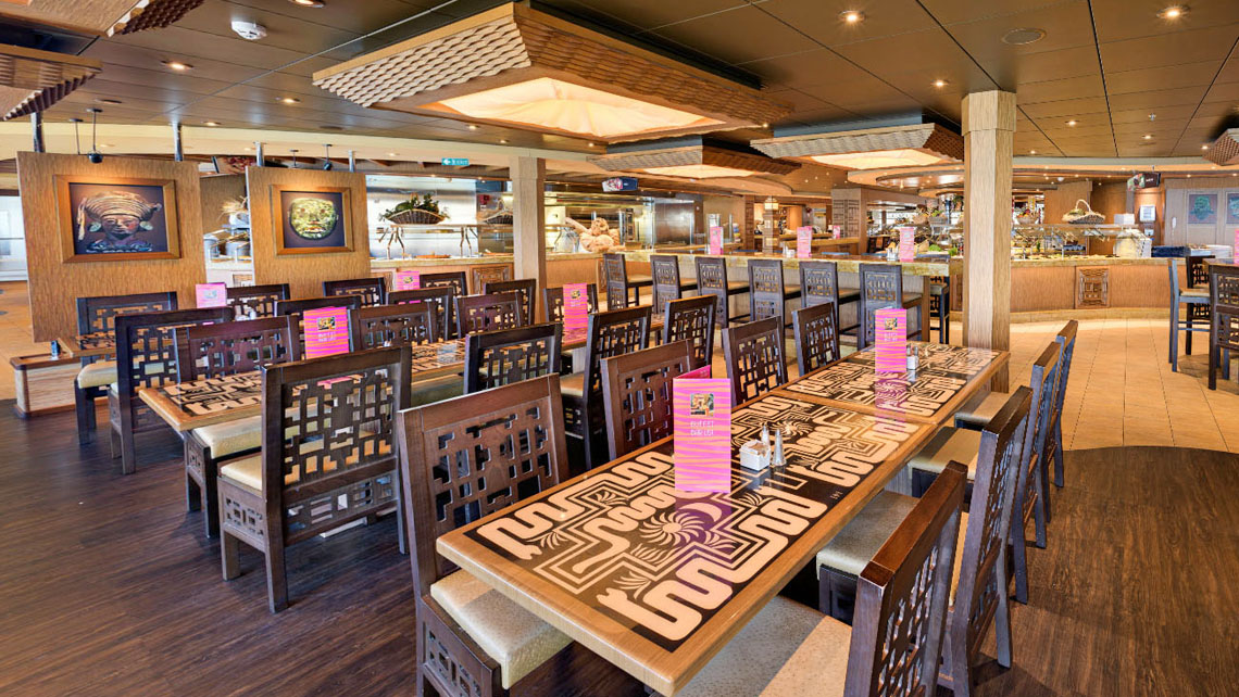 AMV Design - MSC Preziosa Inca buffet - cruise ship interior design